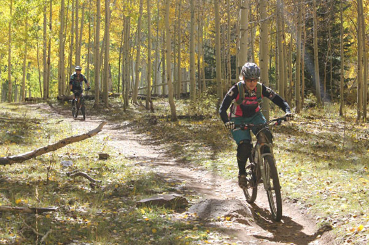 riding a mountain bike